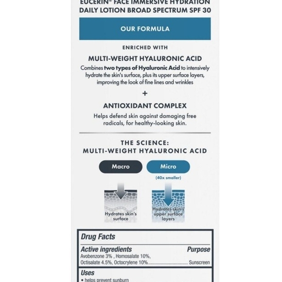 Eucerin Face Immersive Hydration Daily Lotion SPF 30 - White - Picture 3 of 5